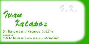 ivan kalapos business card